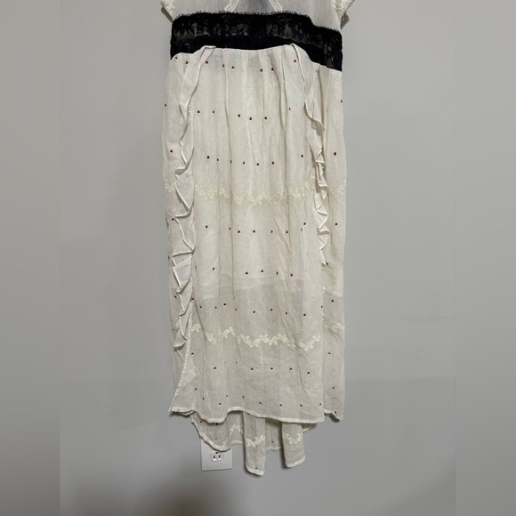 Free People New Romantics Ivory Boho Embroidered Lace Midi Dress Size 6 - Picture 6 of 13